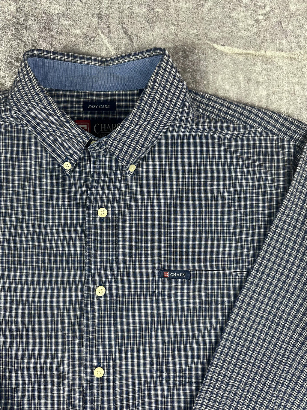 Vintage 00s Chaps Ralph Lauren Plaid Tab Logo Long Sleeve Button Up Shirt (L)