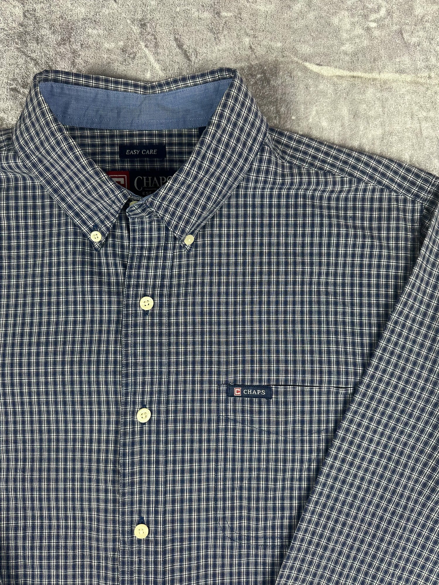 Vintage 00s Chaps Ralph Lauren Plaid Tab Logo Long Sleeve Button Up Shirt (L)