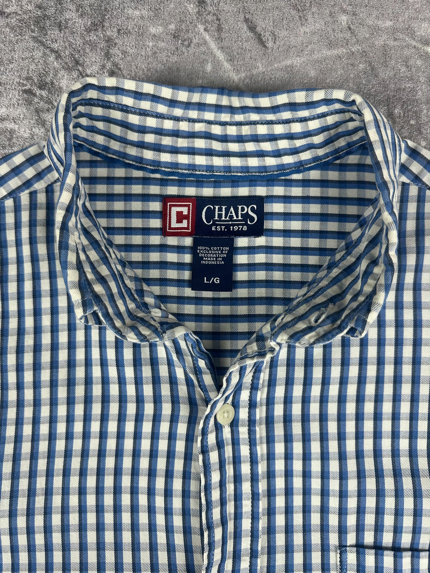 Vintage 00s Chaps Ralph Lauren Embroidered Plaid Long Sleeve Button Up Shirt (XL)