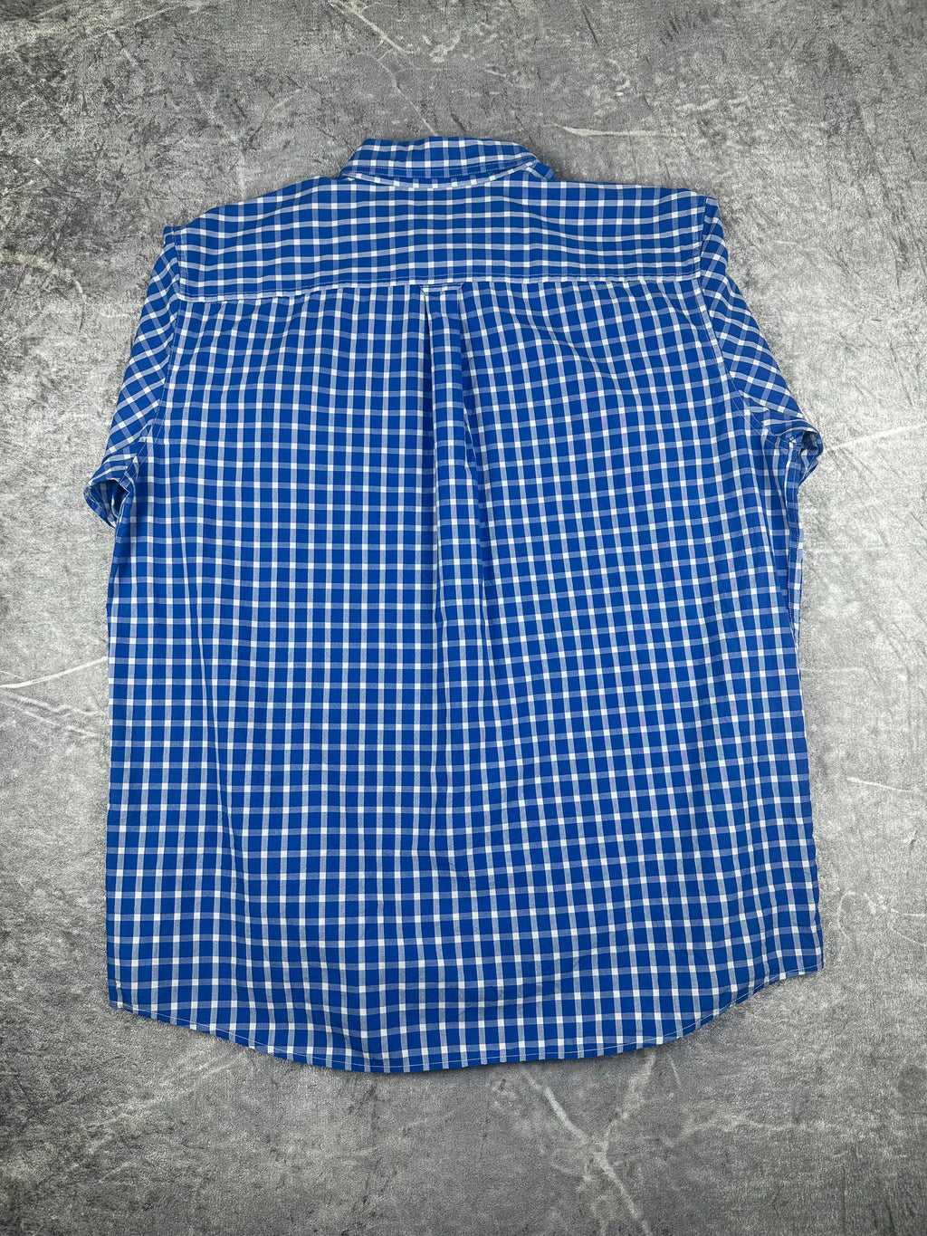 Preloved 00s Chaps Ralph Lauren Plaid Embroidered Short Sleeve Button Up Shirt (XL)