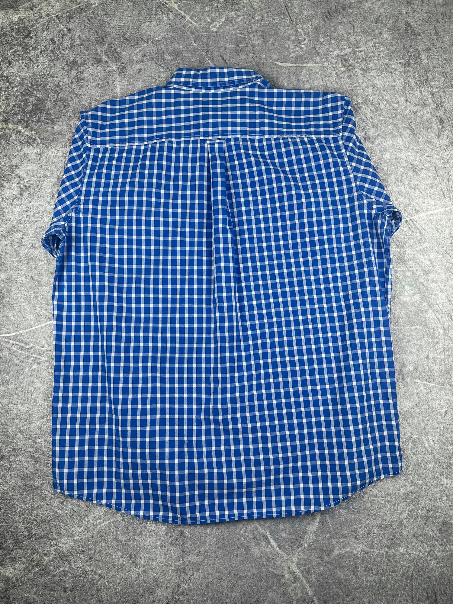 Preloved 00s Chaps Ralph Lauren Plaid Embroidered Short Sleeve Button Up Shirt (XL)