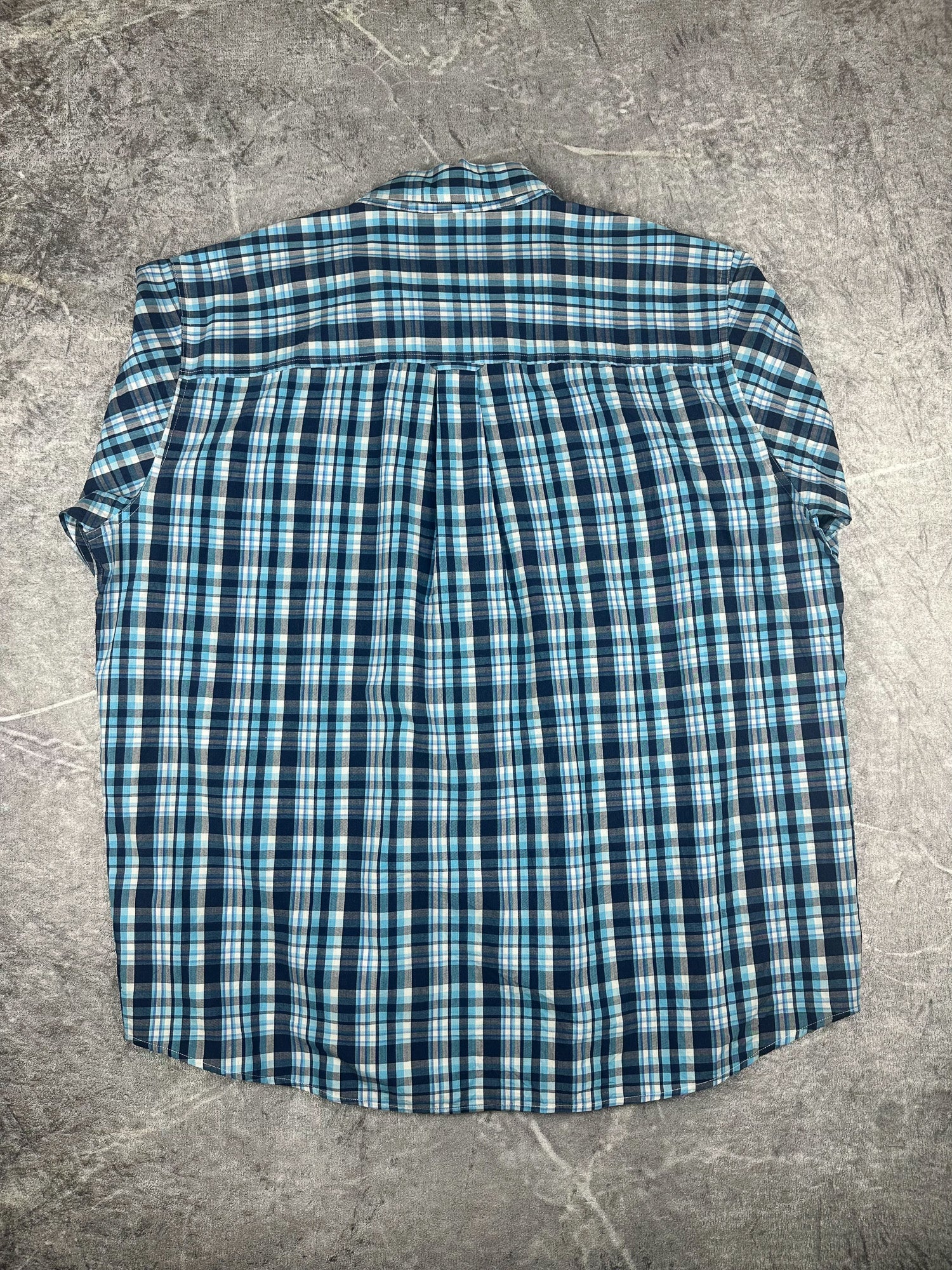 Vintage 00s Chaps Ralph Lauren Plaid Tab Logo Short Sleeve Button Up Shirt (2XL)