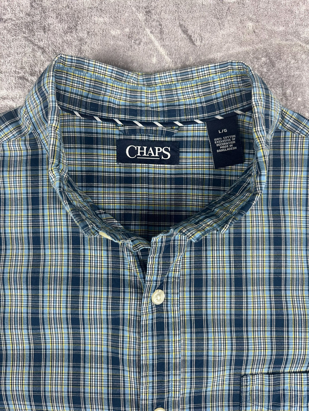 Preloved 00s Chaps Ralph Lauren Plaid Check Long Sleeve Button Up Shirt (L)