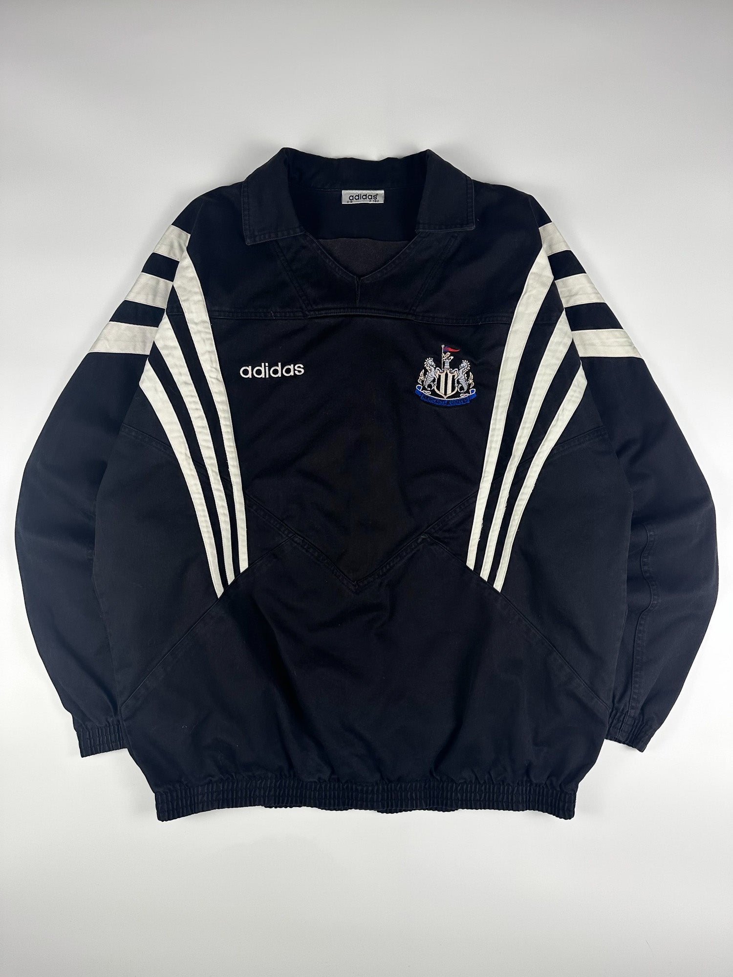 Vintage 90s 1995/1996 Adidas Newcastle United English Premier League Drill Pullover Training Sweatshirt (XL)