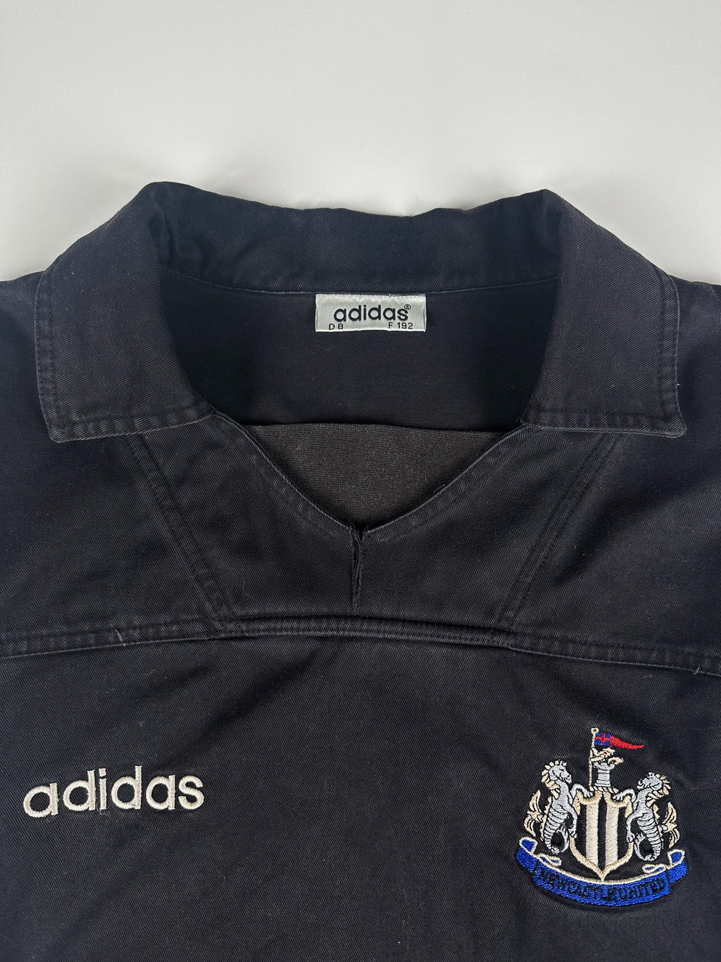 Vintage 90s 1995/1996 Adidas Newcastle United English Premier League Drill Pullover Training Sweatshirt (XL)