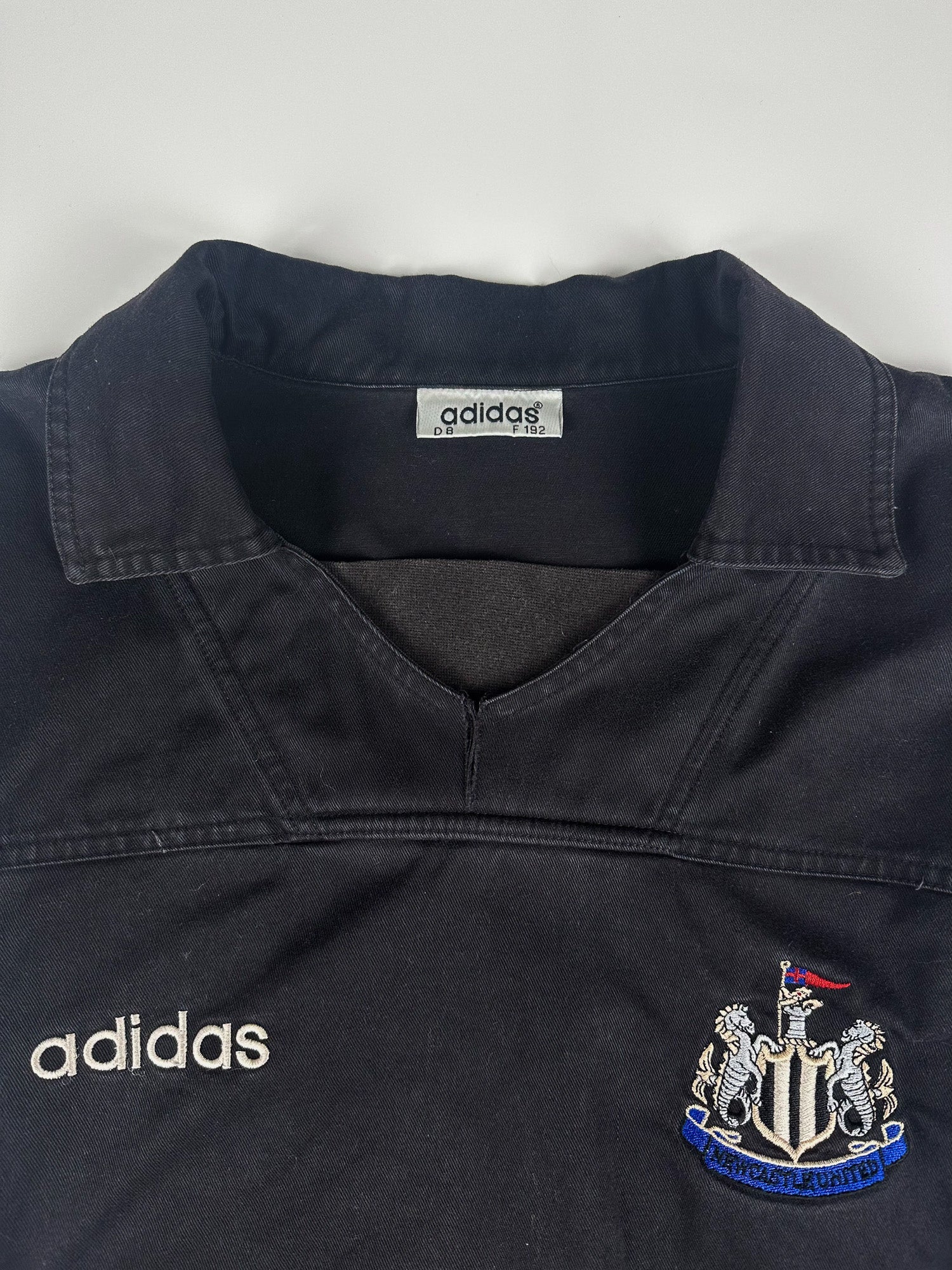 Vintage 90s 1995/1996 Adidas Newcastle United English Premier League Drill Pullover Training Sweatshirt (XL)