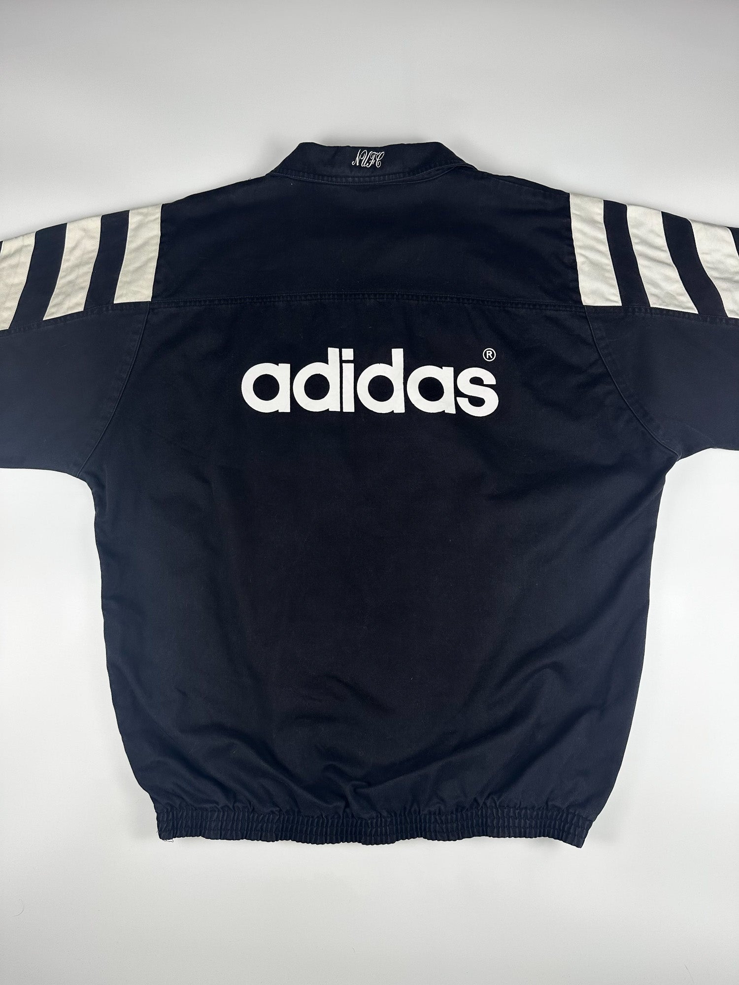 Vintage 90s 1995/1996 Adidas Newcastle United English Premier League Drill Pullover Training Sweatshirt (XL)