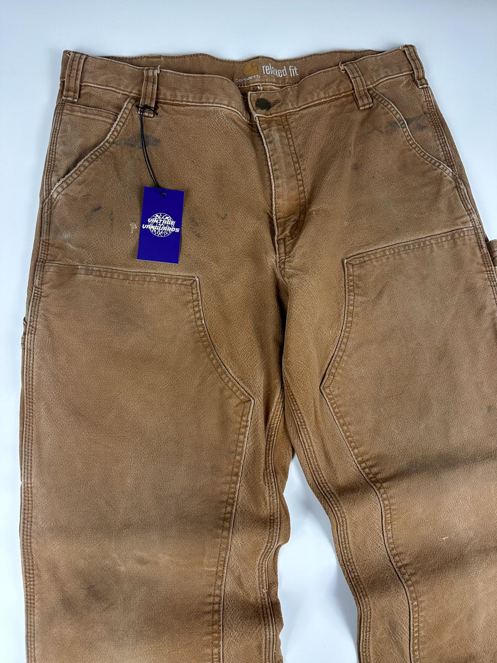Preloved 2010s Carhartt Rugged Flex Relaxed Fit Duck Double Knee Utility Workwear Carpenter Pants (35x30)