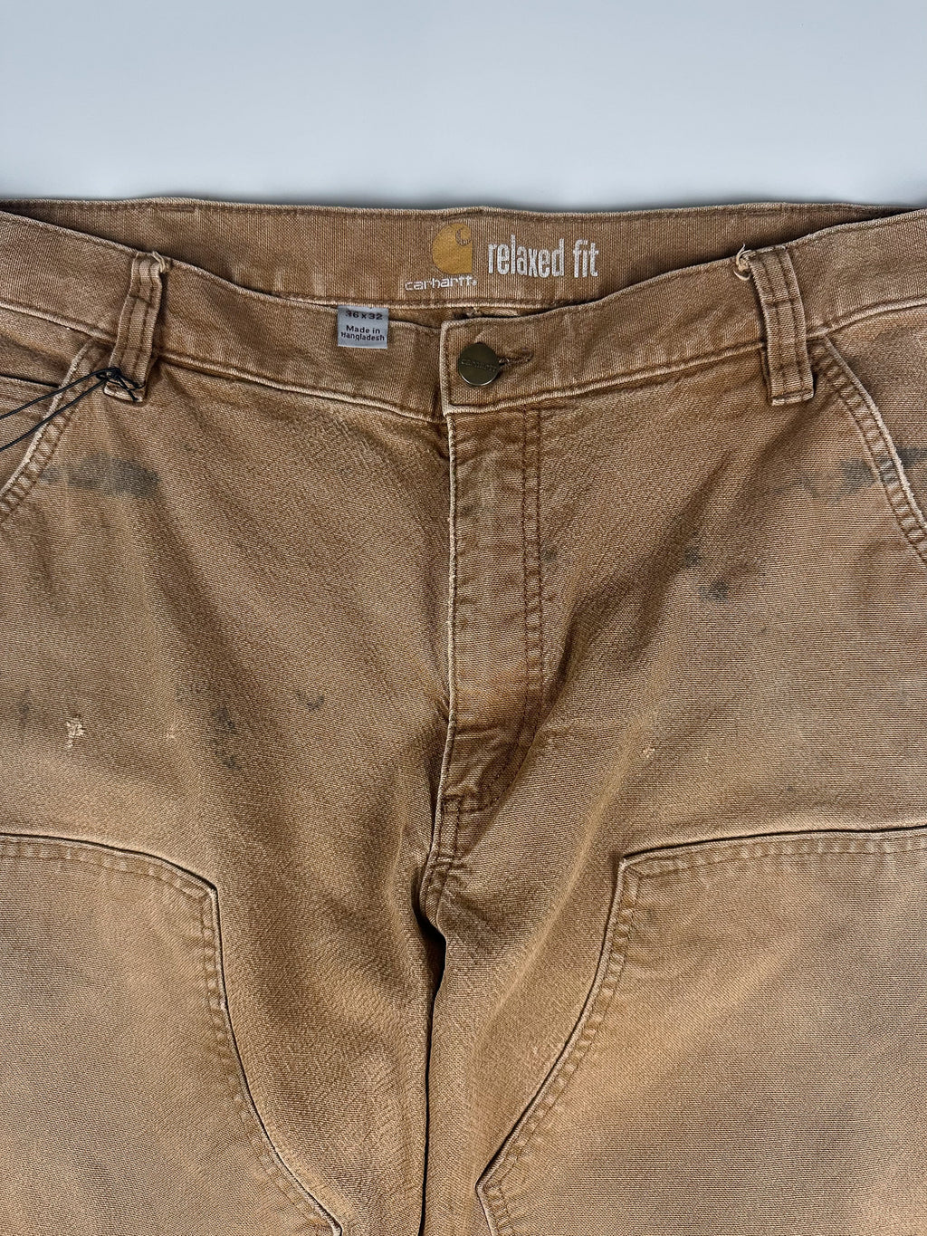 Preloved 2010s Carhartt Rugged Flex Relaxed Fit Duck Double Knee Utility Workwear Carpenter Pants (35x30)