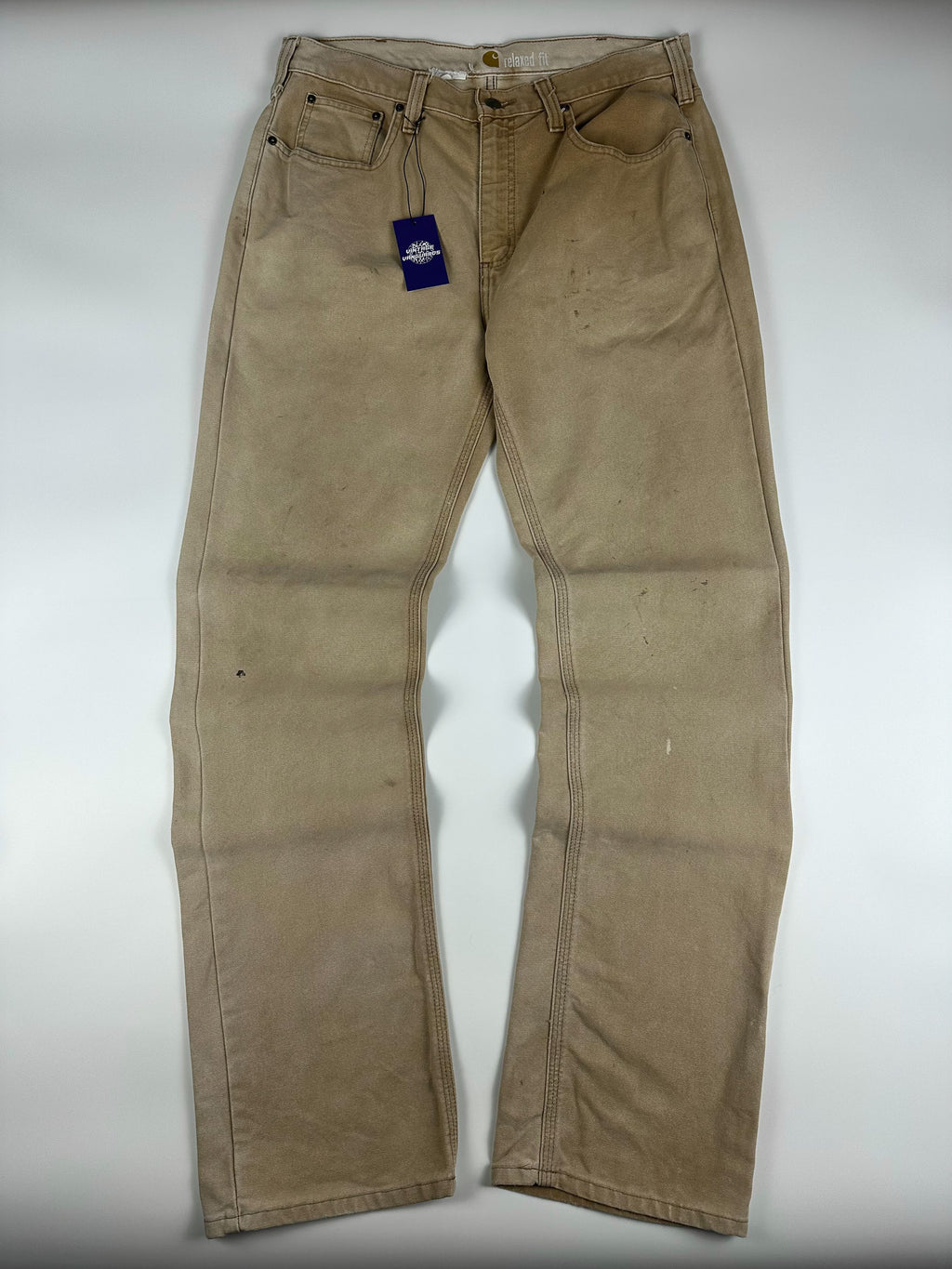 Preloved 2010s Carhartt Relaxed Fit Canvas Workwear Carpenter Pants (34x33)