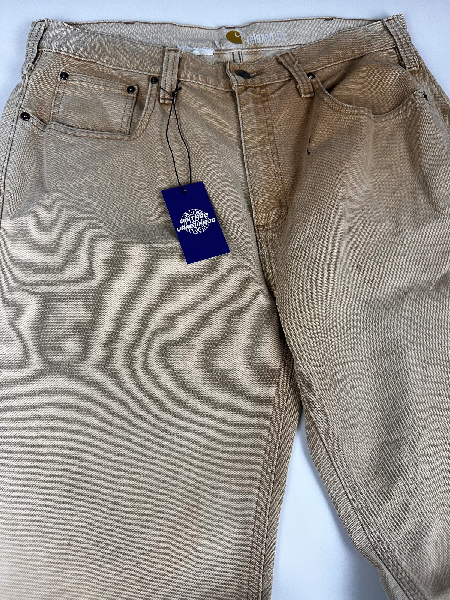 Preloved 2010s Carhartt Relaxed Fit Canvas Workwear Carpenter Pants (34x33)