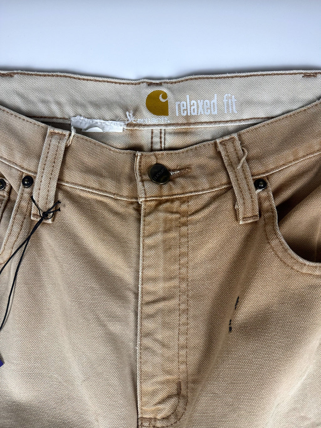 Preloved 2010s Carhartt Relaxed Fit Canvas Workwear Carpenter Pants (34x33)