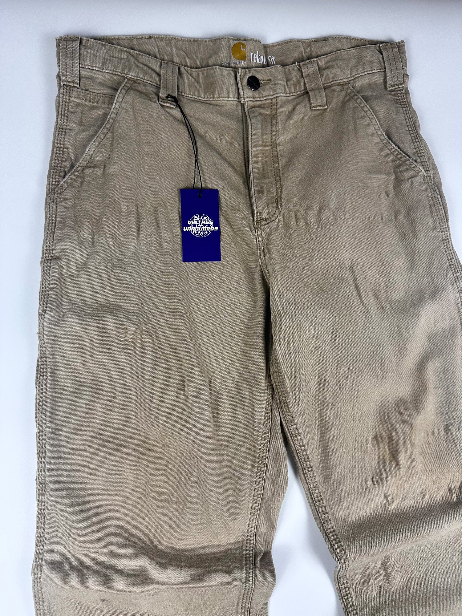 Preloved 2010s Carhartt Relaxed Fit Rugged Flex Canvas Workwear Carpenter Pants (35x32)