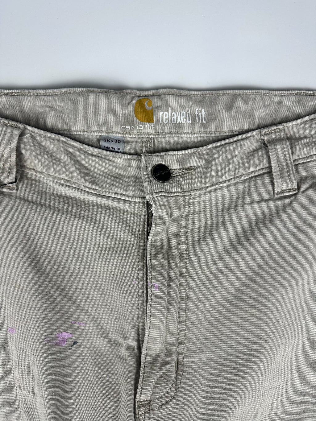 Preloved 2010s Carhartt Rugged Flex Relaxed Fit Canvas Workwear Carpenter Pants (36x28)