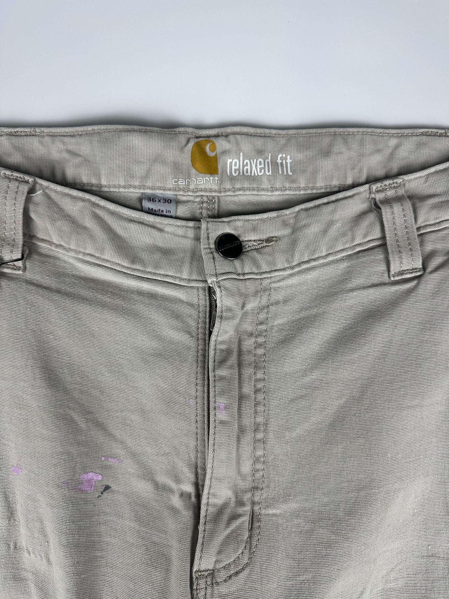 Preloved 2010s Carhartt Rugged Flex Relaxed Fit Canvas Workwear Carpenter Pants (36x28)