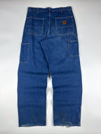 Vintage 00s Carhartt Relaxed Dungaree Fit Workwear Carpenter Denim Jean (33x31.5)