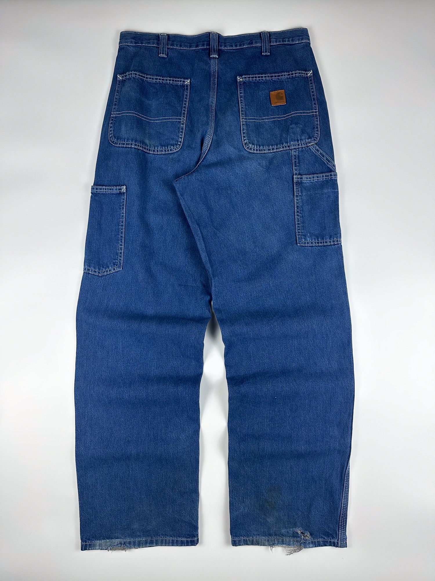 Vintage 00s Carhartt Relaxed Dungaree Fit Workwear Carpenter Denim Jean (33x31.5)