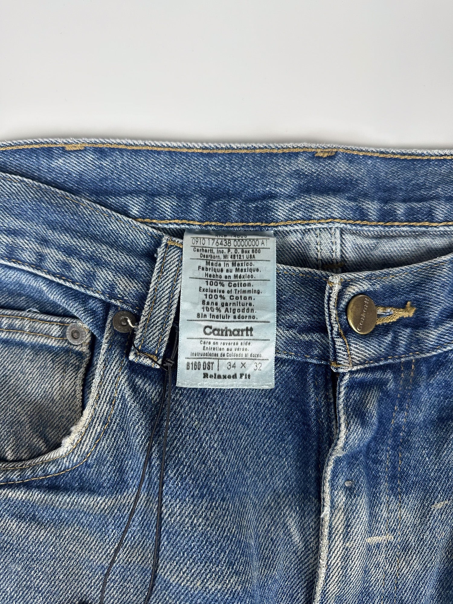 Preloved 2010s Carhartt B180 Relaxed Fit Heavyweight Denim Work Carpenter Jeans (34x31)