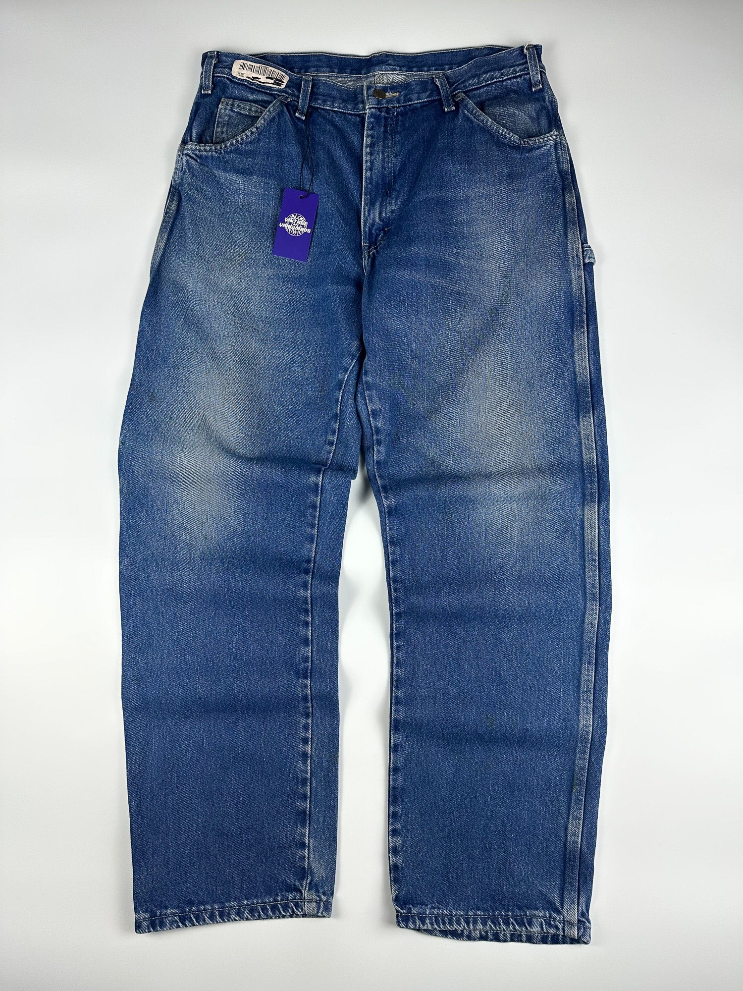 Preloved 2010s Dickies Relaxed Fit Denim Carpenter Workwear Pants (36x31)