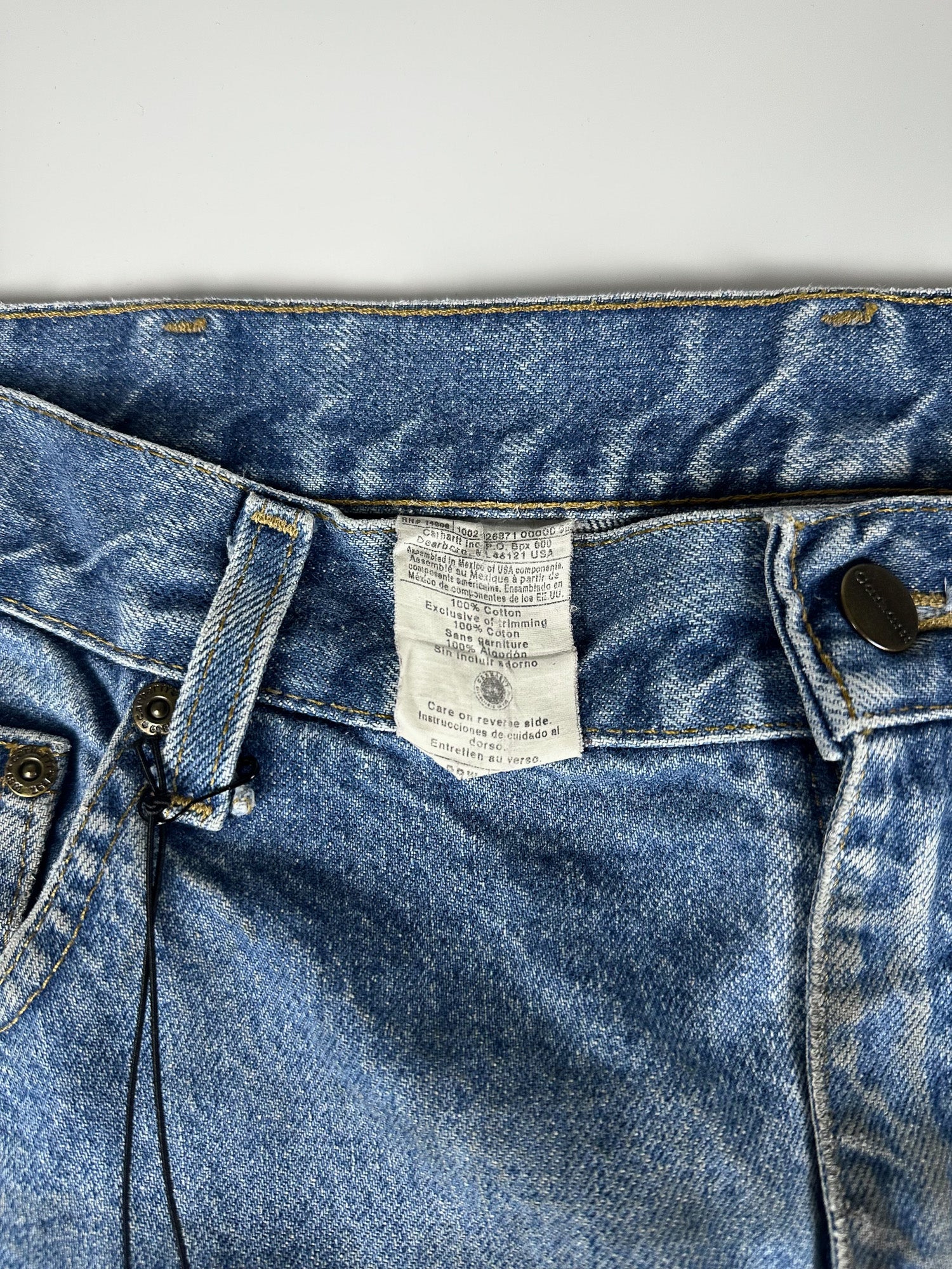 Vintage 00s 2002 Carhartt B19 Made in Mexico Relaxed Straight Fit Carpenter Jeans (38x31)