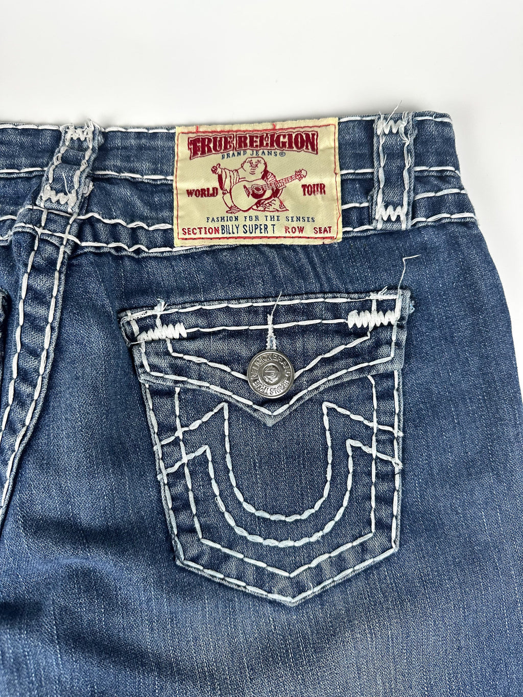 Vintage 00s True Religion Billy Super T Made in USA Low Rise Boot Cut Slim Jeans (32x29)