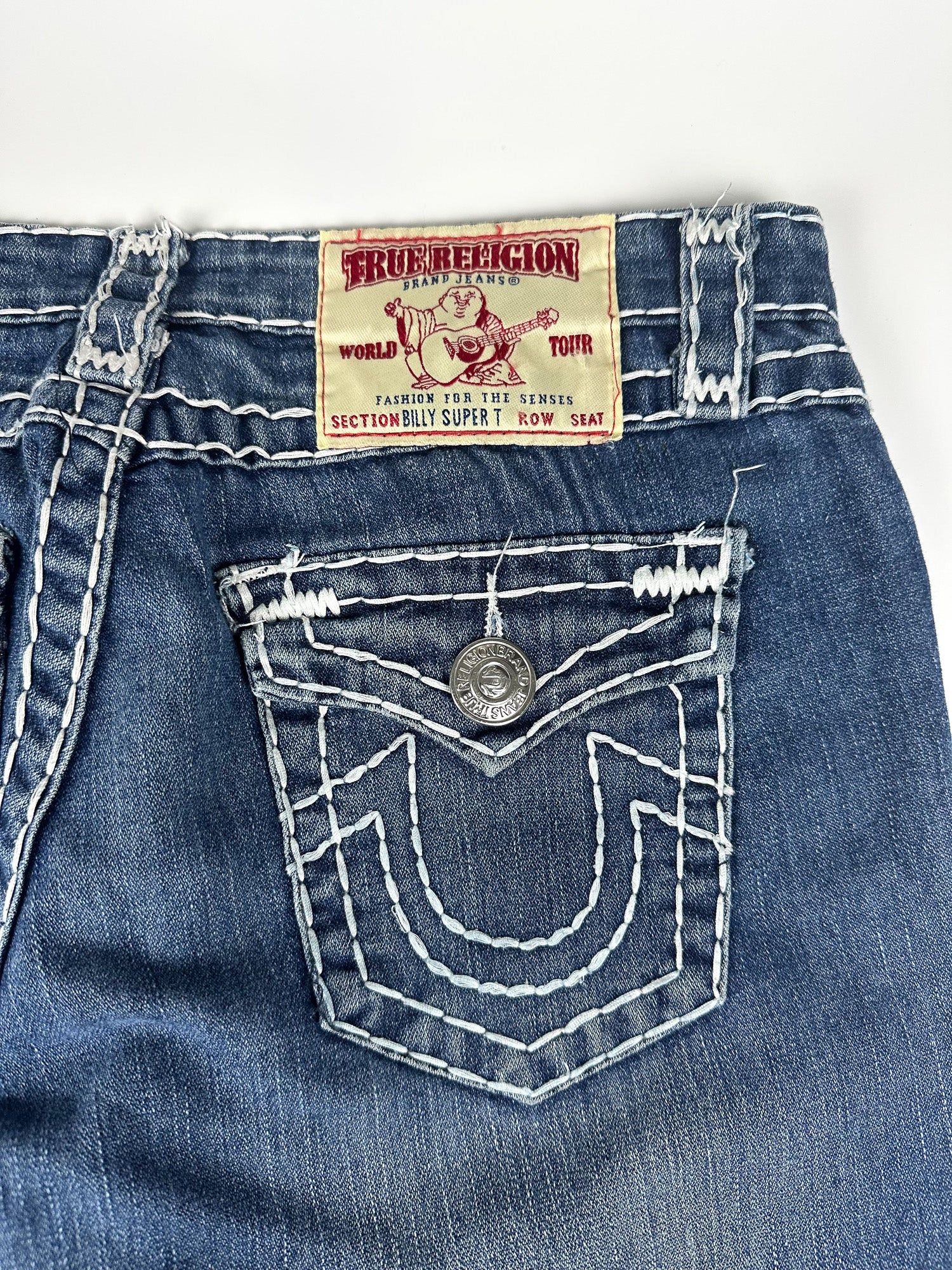 Vintage 00s True Religion Billy Super T Made in USA Low Rise Boot Cut Slim Jeans (32x29)