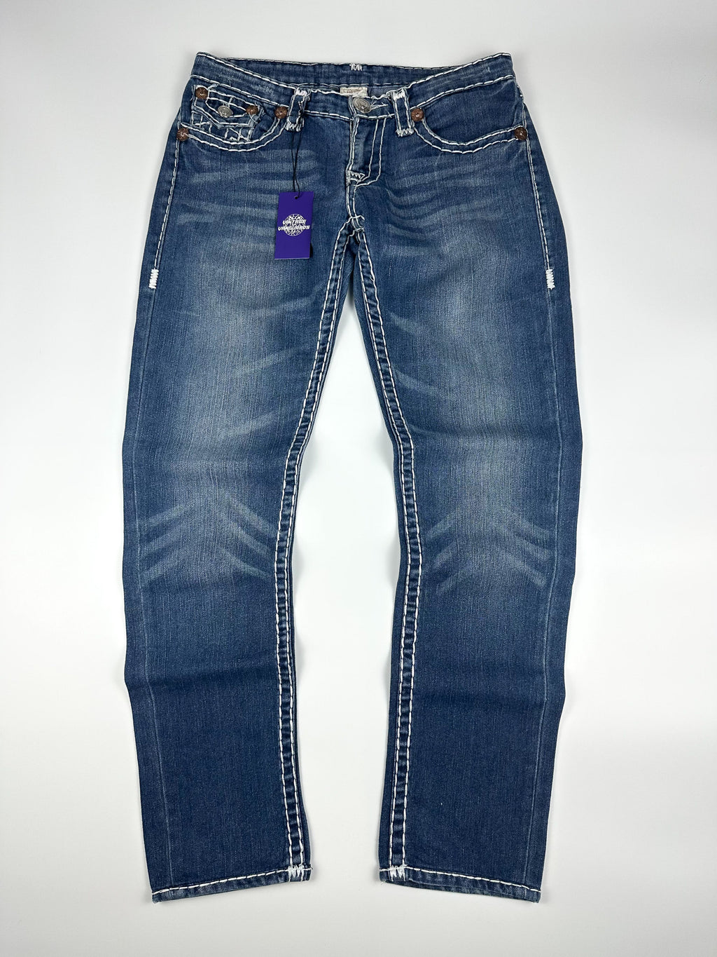 Vintage 00s True Religion Billy Super T Made in USA Low Rise Boot Cut Slim Jeans (32x29)
