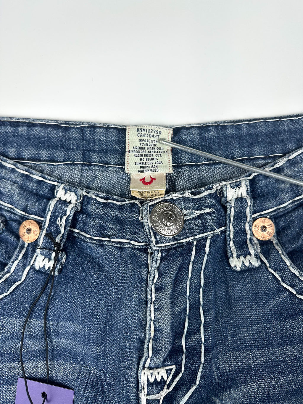 Vintage 00s True Religion Billy Super T Made in USA Low Rise Boot Cut Slim Jeans (32x29)