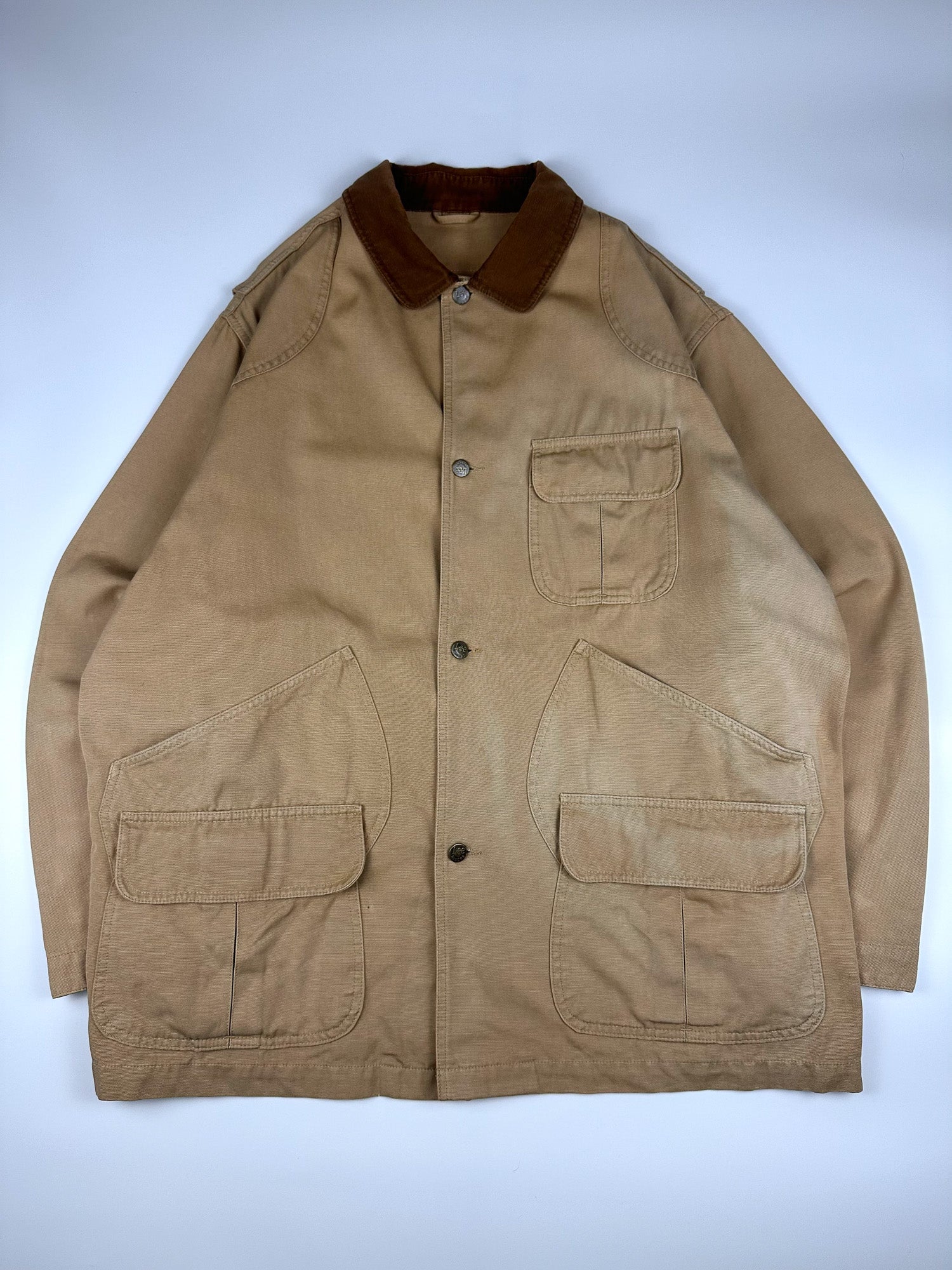 Vintage 90s Lee Riders Sanforized Duck Canvas Barn Field Workwear Utility Chore Jacket (XL)