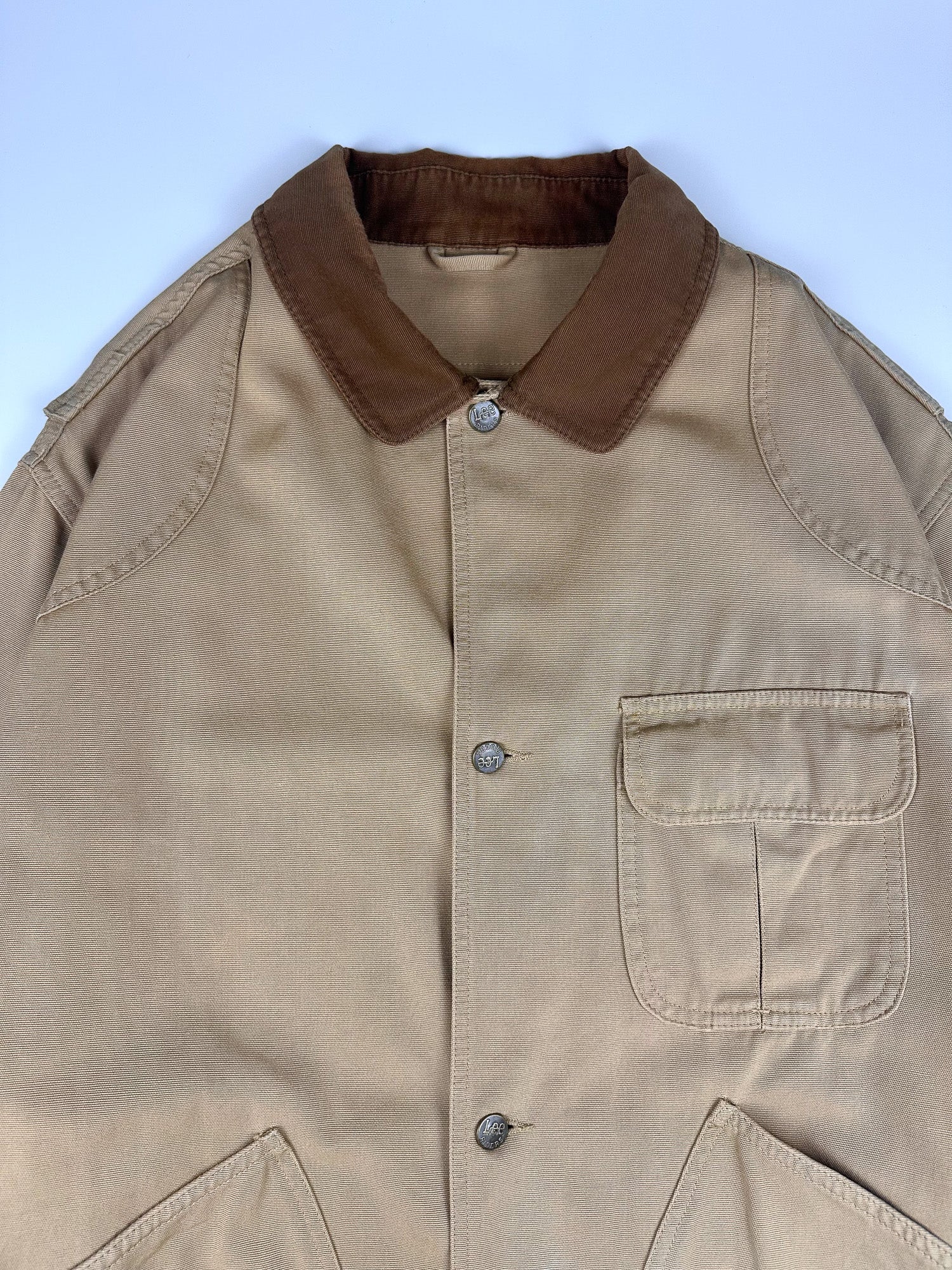 Vintage 90s Lee Riders Sanforized Duck Canvas Barn Field Workwear Utility Chore Jacket (XL)