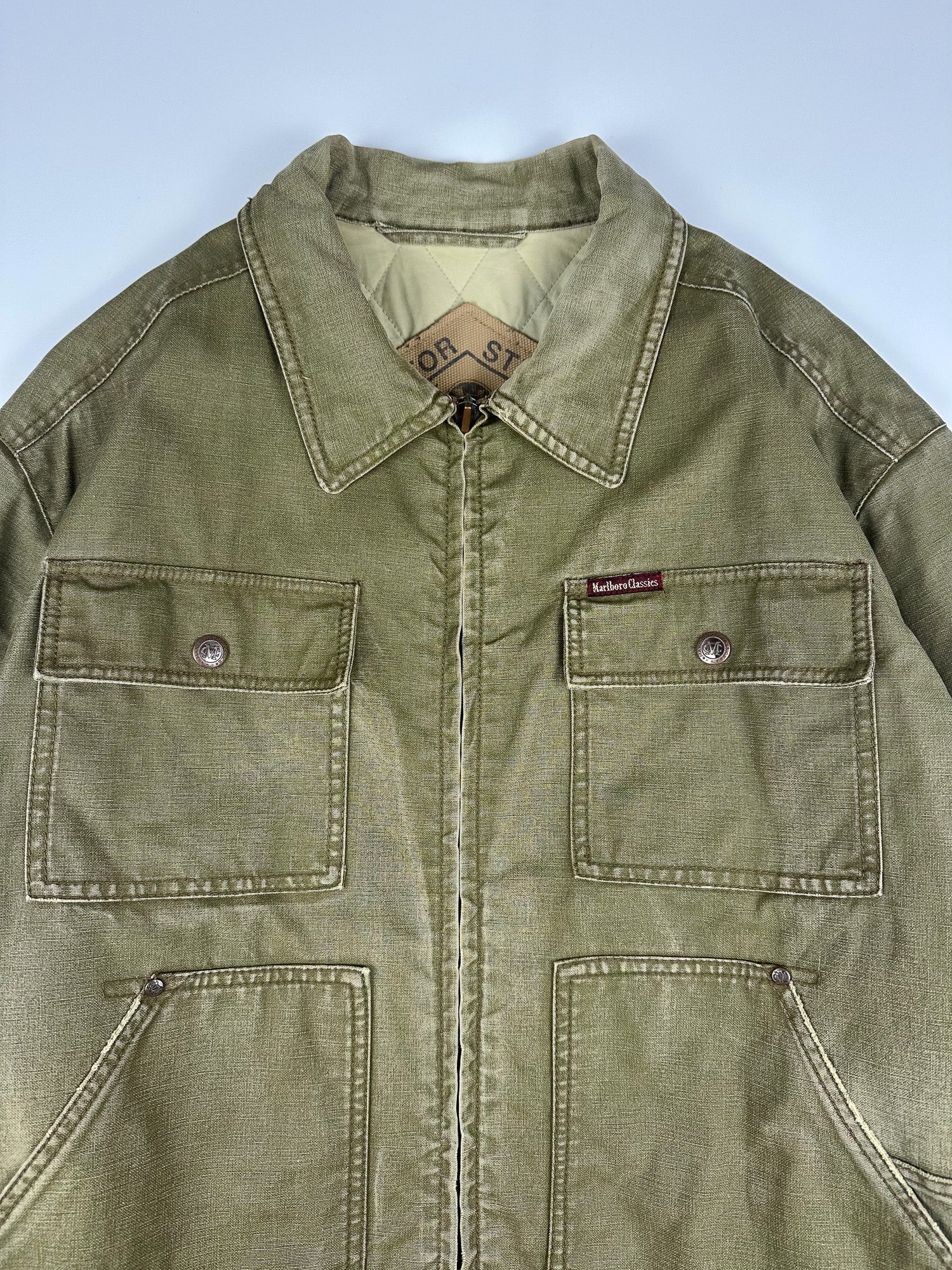 Vintage 90s Marlboro Classics Country & Outdoors Heavyweight Canvas Utility Workwear Jacket (XL)