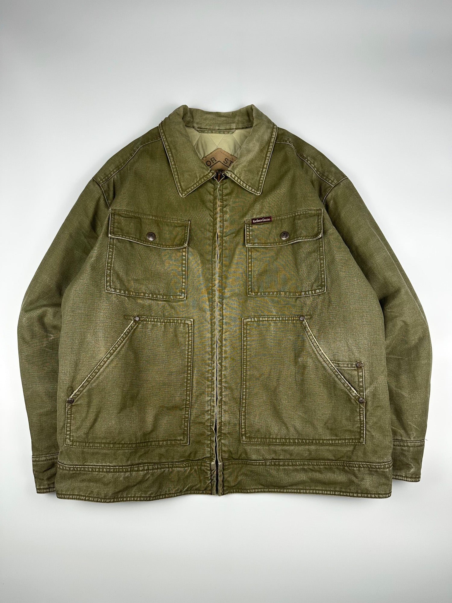 Vintage 90s Marlboro Classics Country & Outdoors Heavyweight Canvas Utility Workwear Jacket (XL)