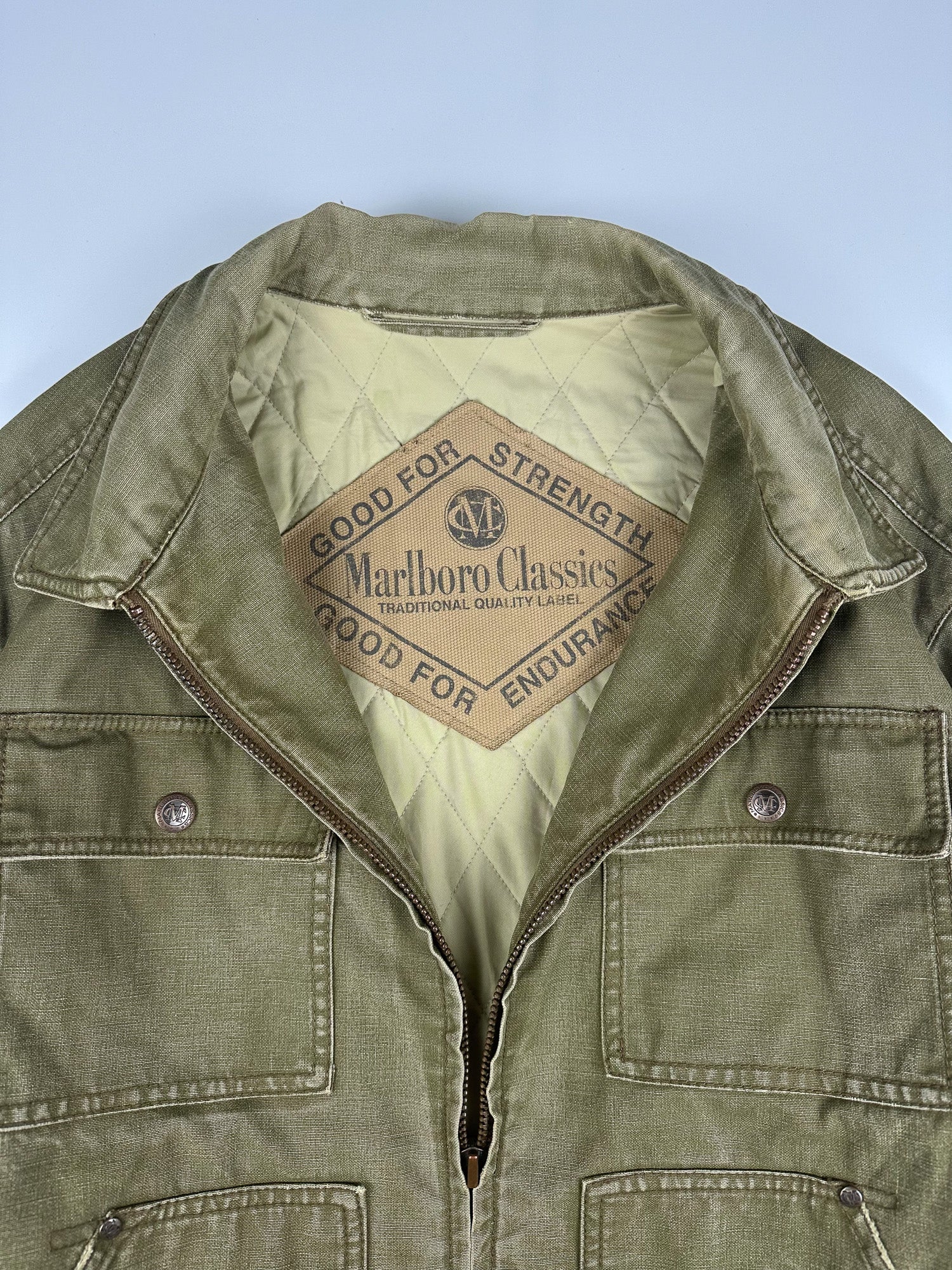 Vintage 90s Marlboro Classics Country & Outdoors Heavyweight Canvas Utility Workwear Jacket (XL)