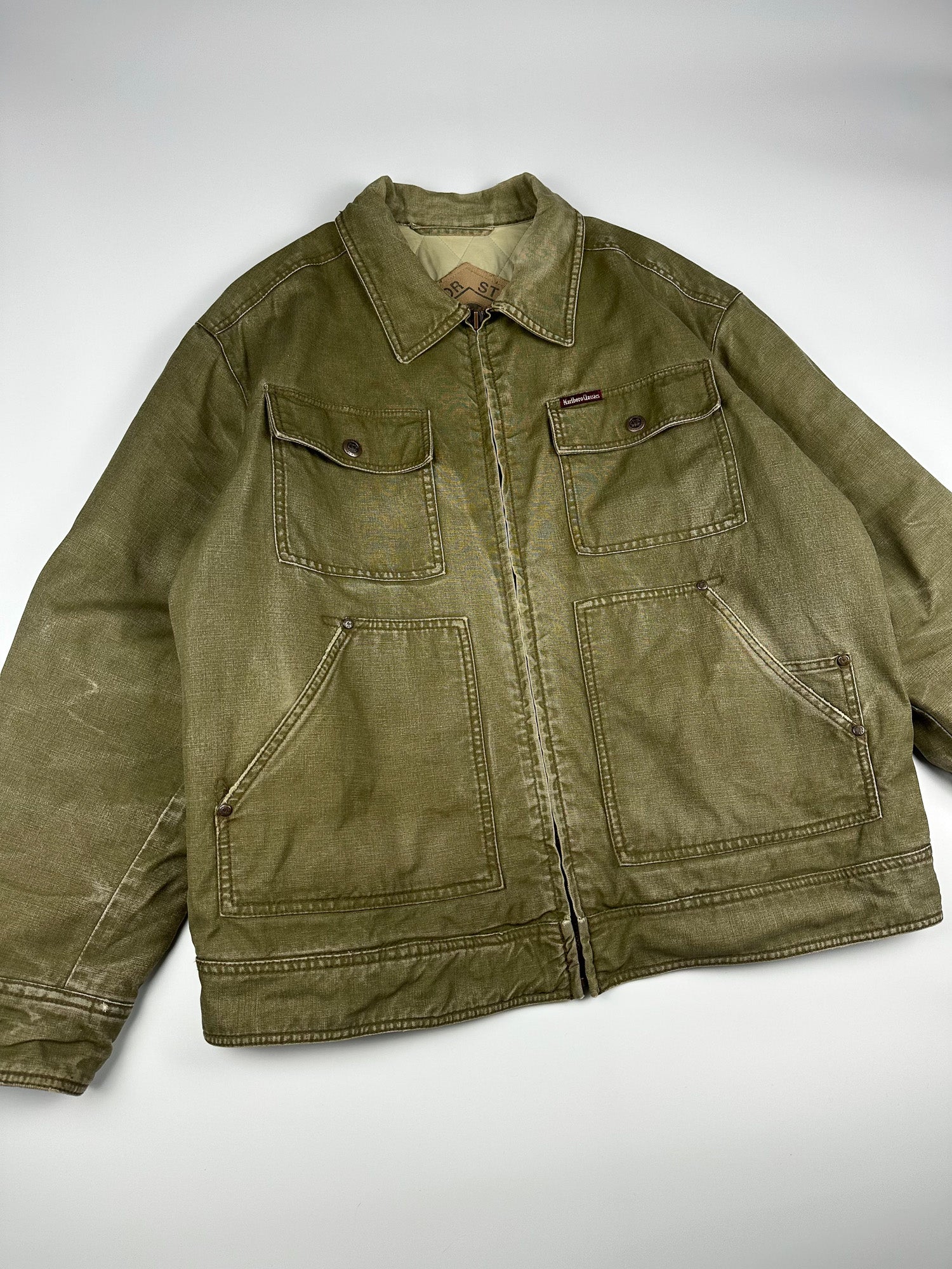 Vintage 90s Marlboro Classics Country & Outdoors Heavyweight Canvas Utility Workwear Jacket (XL)