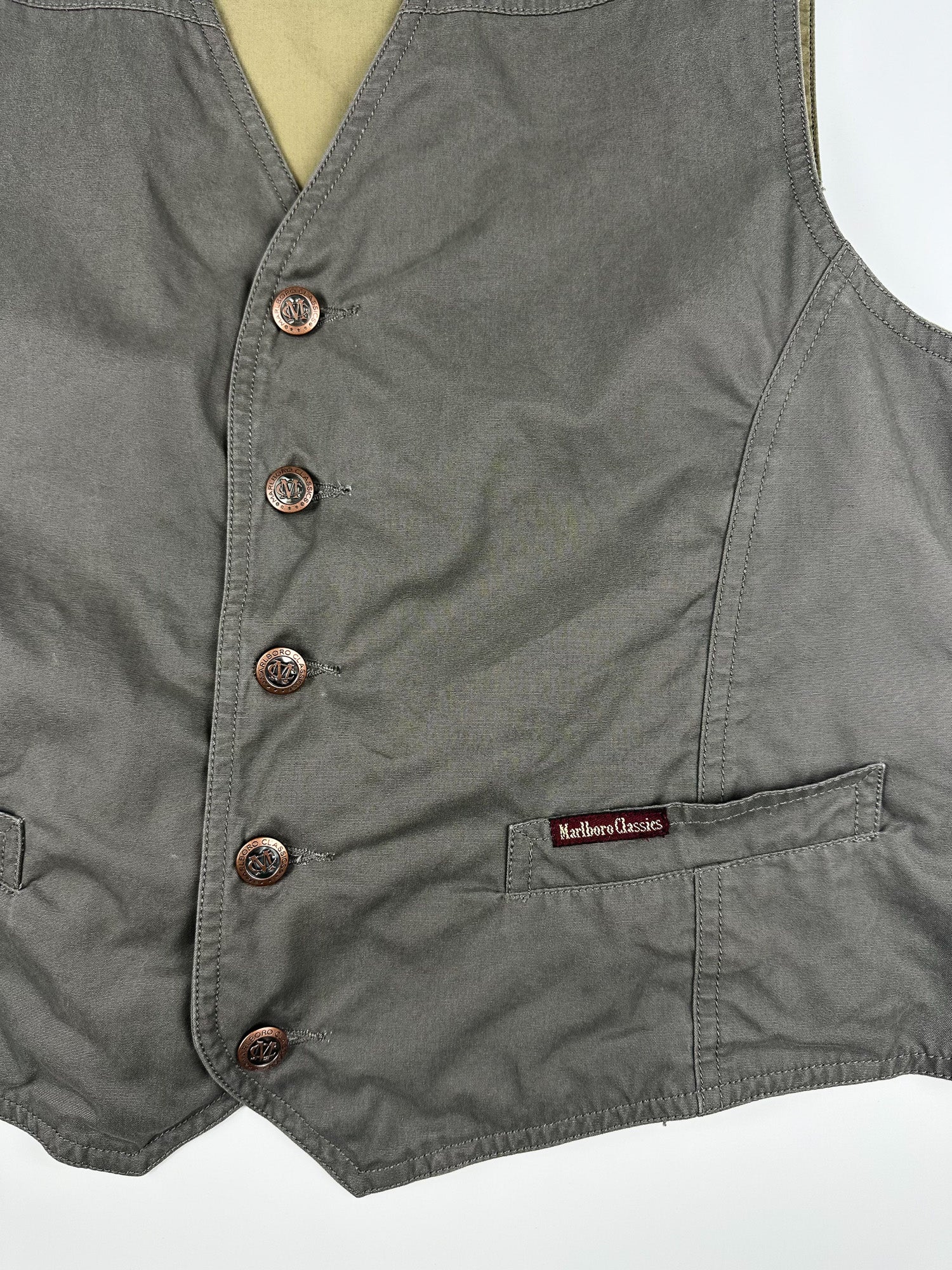 Vintage 90s Marlboro Classics Country & Outdoors Buckle Back Waistcoat Vest (M)