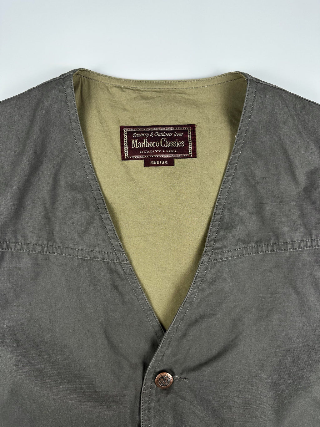 Vintage 90s Marlboro Classics Country & Outdoors Buckle Back Waistcoat Vest (M)