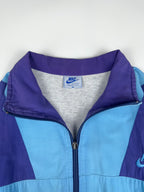 Vintage 80s Nike Embroidered Club Logo Colour Block Windbreaker Track Jacket (M)