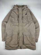 Vintage 00s Nike Heavyweight Sherpa Lined Embroidered Logo Hooded Parka Jacket (XL)