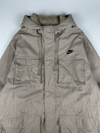 Vintage 00s Nike Heavyweight Sherpa Lined Embroidered Logo Hooded Parka Jacket (XL)