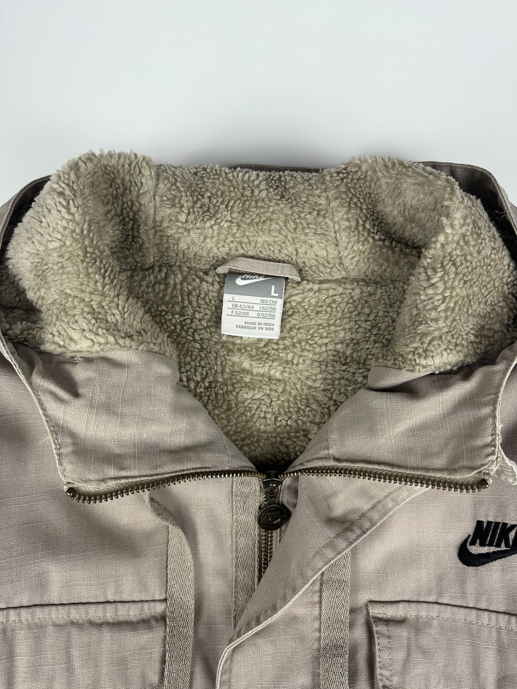 Vintage 00s Nike Heavyweight Sherpa Lined Embroidered Logo Hooded Parka Jacket (XL)