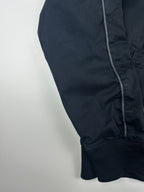 Vintage 00s Nike Embroidered Club Logo Snap Button Sleeve Piped Bomber Jacket (L)