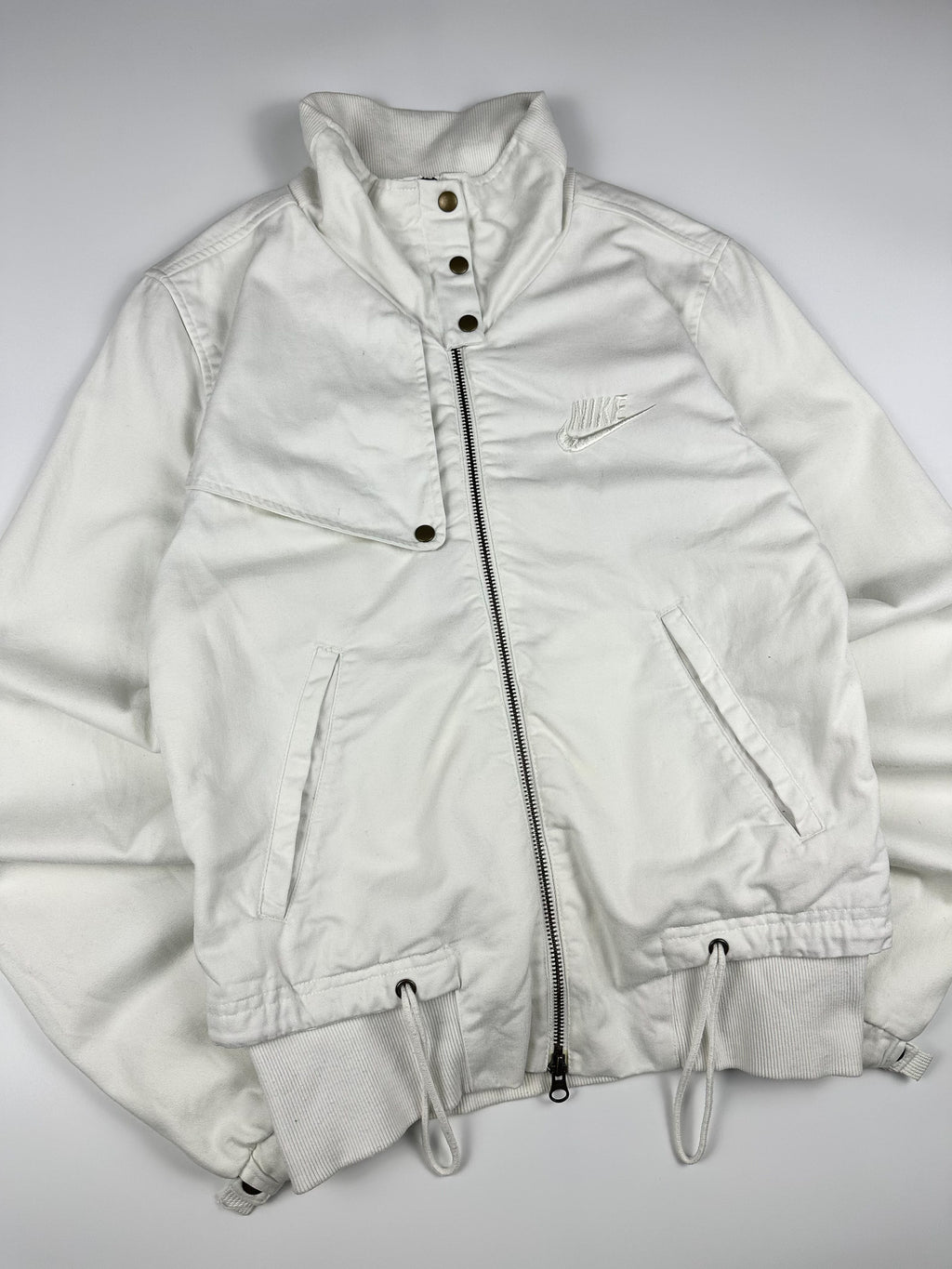 Vintage 00s Nike Canvas Heavyweight Embroidered Club Logo Utility Field Track Jacket (S)