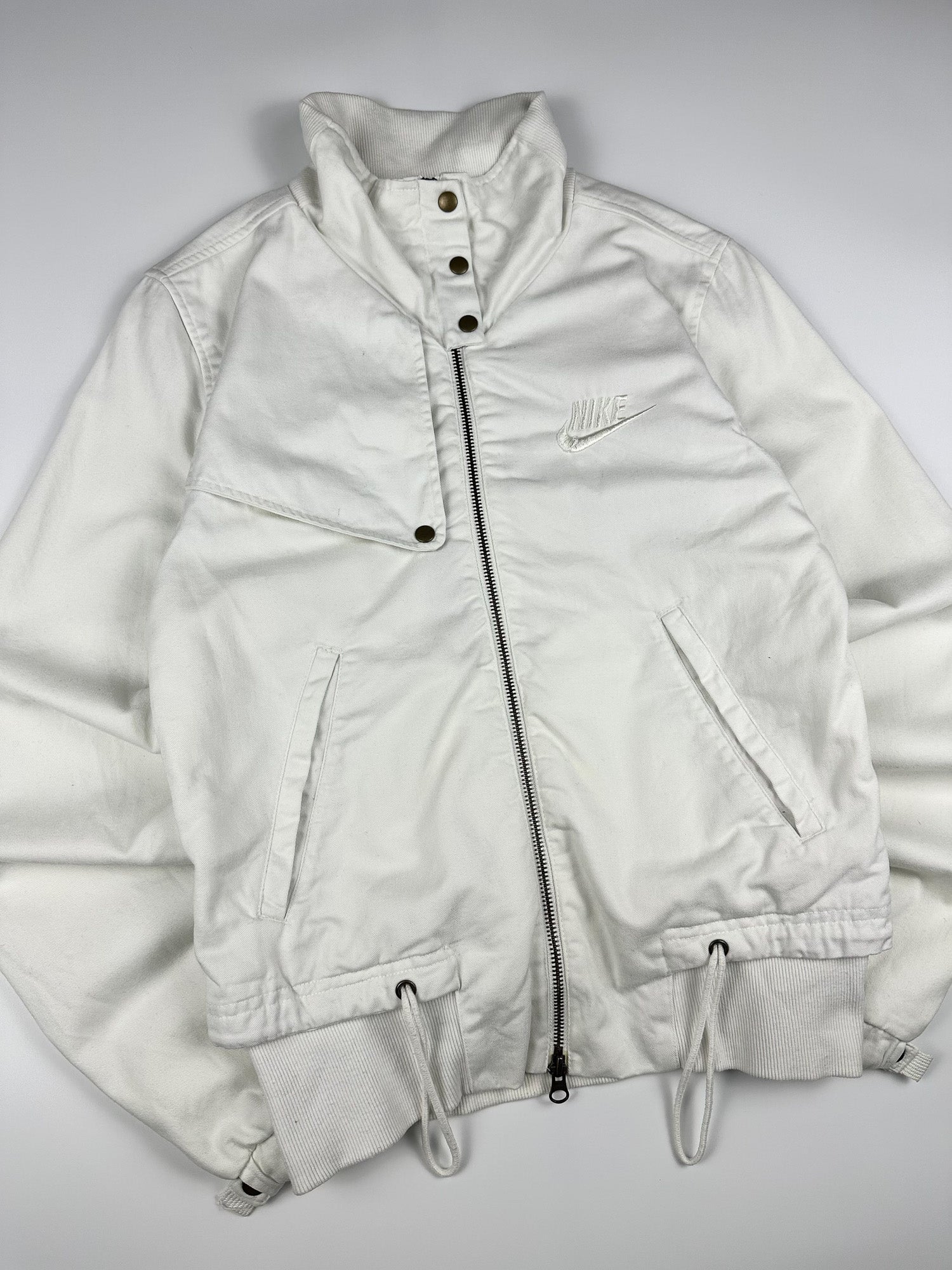 Vintage 00s Nike Canvas Heavyweight Embroidered Club Logo Utility Field Track Jacket (S)