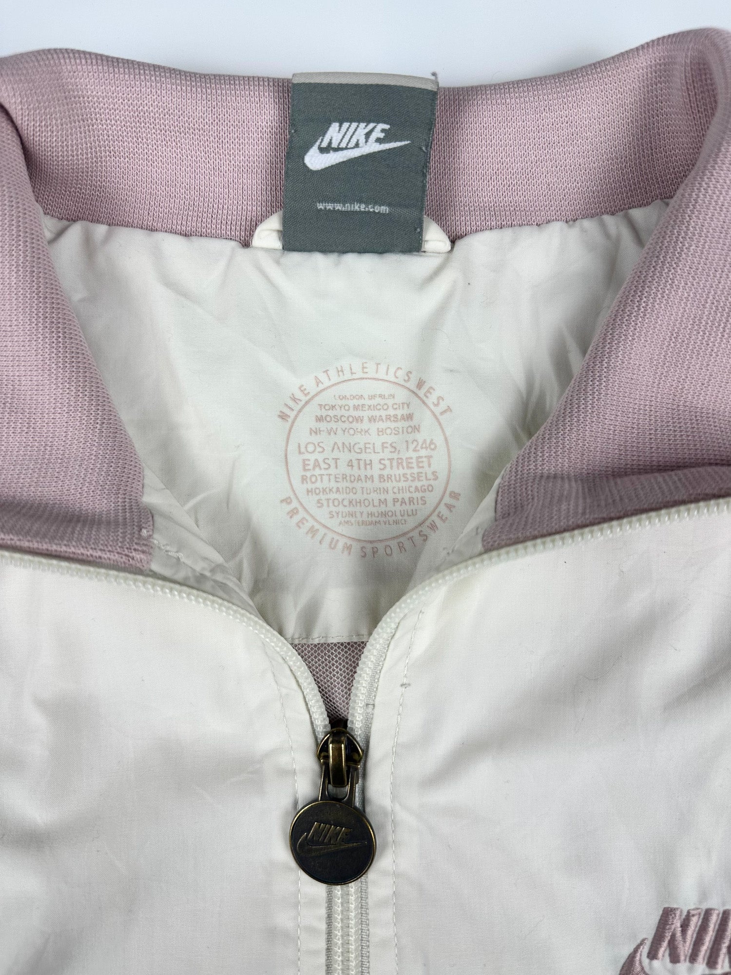 Vintage 00s Nike Athletics West Embroidered Club Logo Bomber Jacket (M)