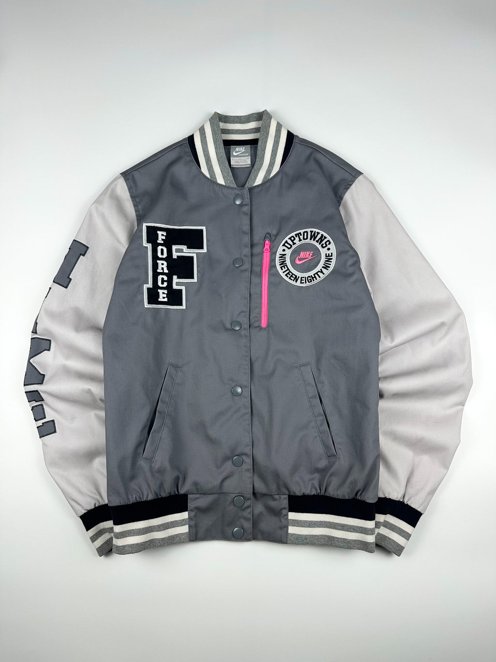 Vintage 00s Nike Force Uptowns 1989 Varsity Bomber Jacket (S)