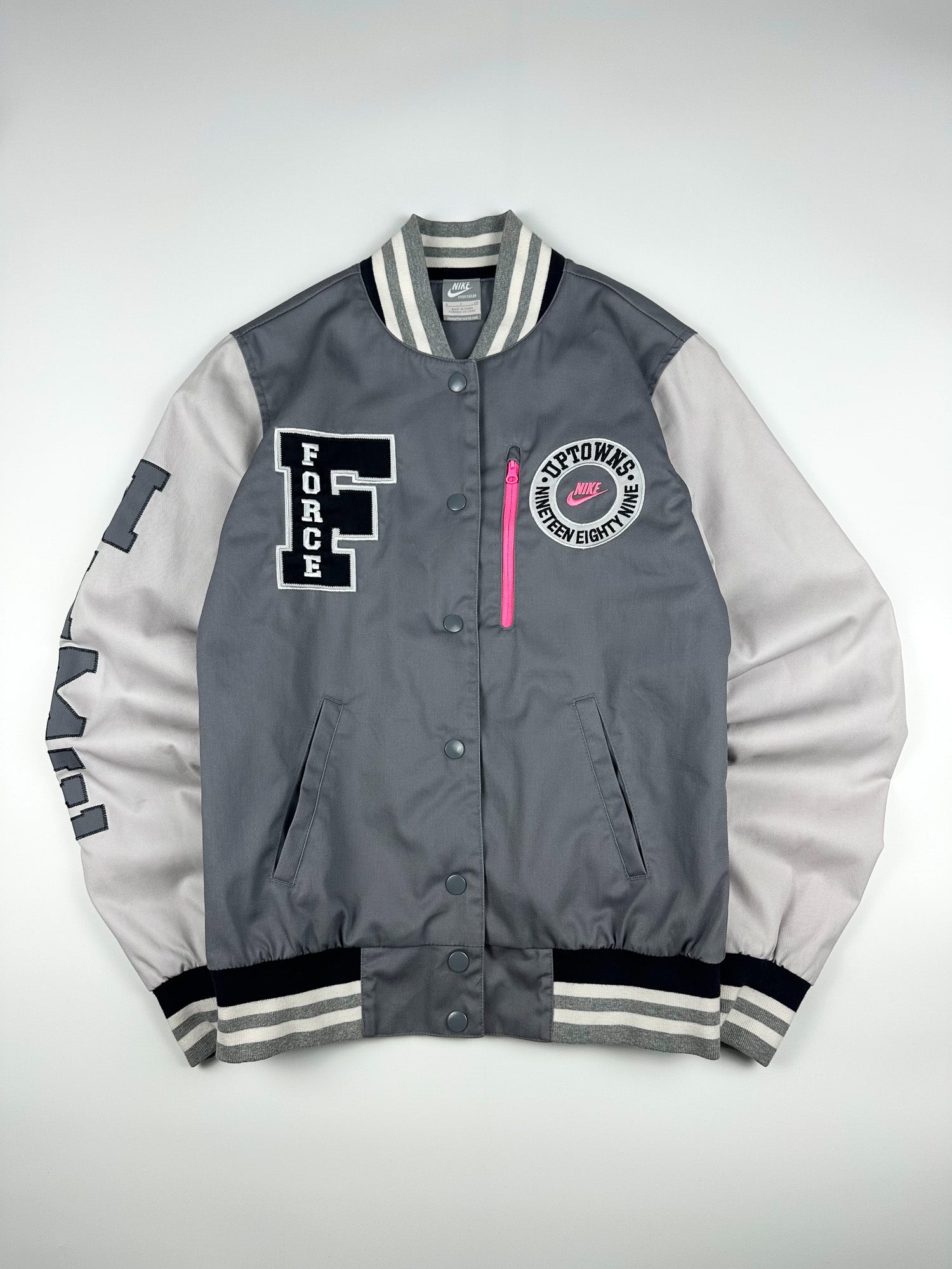 Vintage 00s Nike Force Uptowns 1989 Varsity Bomber Jacket (S)