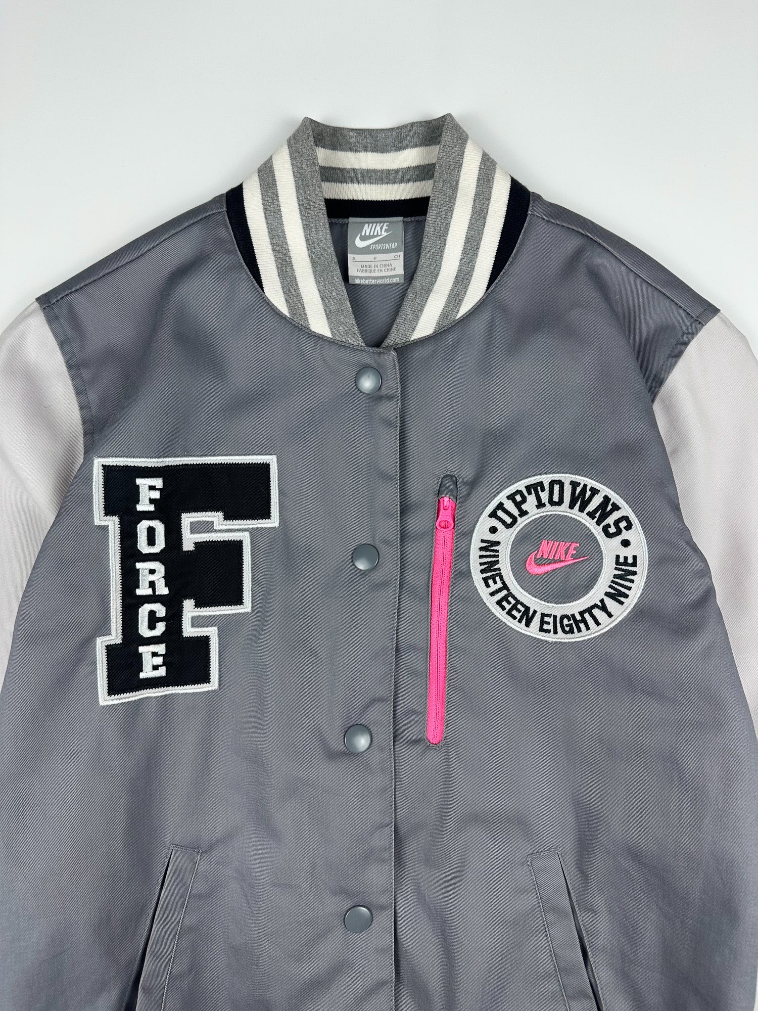 Vintage 00s Nike Force Uptowns 1989 Varsity Bomber Jacket (S)
