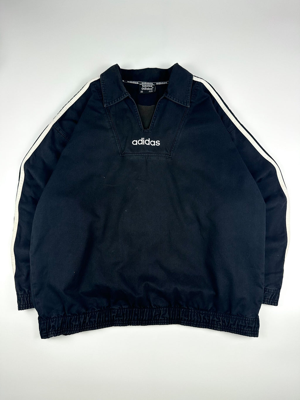 Vintage 90s Adidas Football Soccer Jersey Collar Training Drill Pullover Top (M)