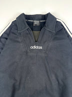 Vintage 90s Adidas Football Soccer Jersey Collar Training Drill Pullover Top (M)