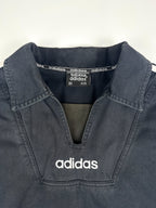 Vintage 90s Adidas Football Soccer Jersey Collar Training Drill Pullover Top (M)